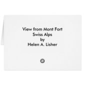 Vue depuis Mont Fort, carte Suisse (Dos Horizontal)