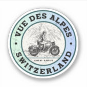 Vue des Alpes Zwitsers-Alpen motortour Sticker (Voorkant)