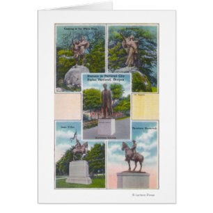 Vue des statues dans les parcs de Portland City