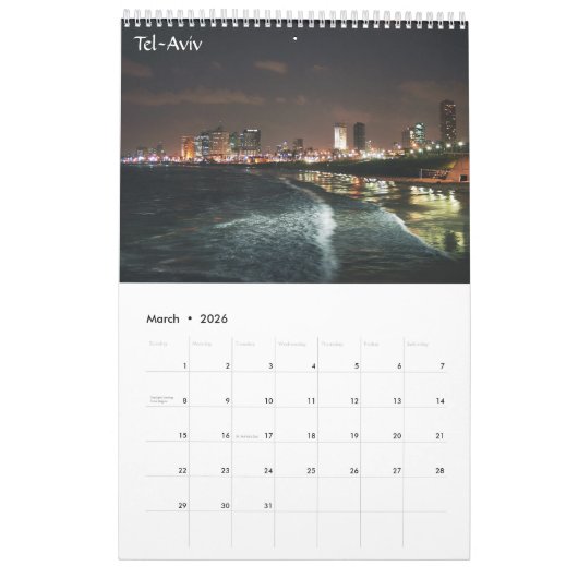 Vue d'Israël, calendrier 2024 (Mar 2026)