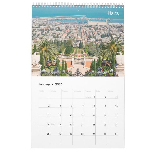 Vue d'Israël, calendrier 2024 (Jan 2026)