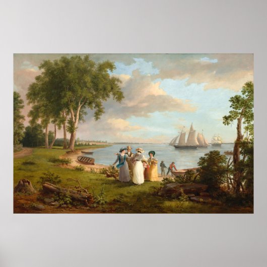 Vue du Delaware, Thomas Birch Poster d'Art (Devant)