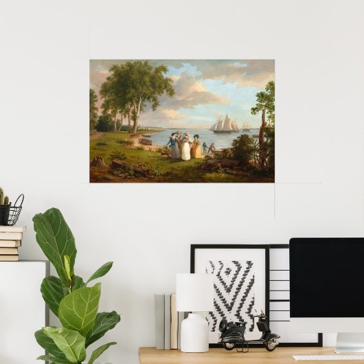 Vue du Delaware, Thomas Birch Poster d'Art (Bureau à domicile)