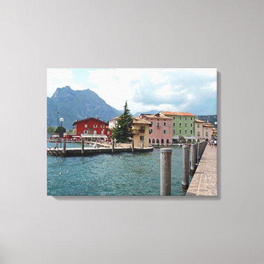 Vue du lac de Garde Torbole dessin de toile (Recto)