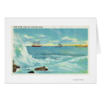 Vue d'une scène de Surf, Navires sur Casco Bay