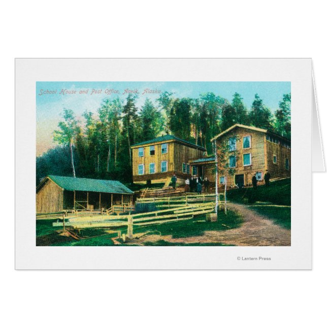 Vue extérieure de l'école et du bureau de poste (Devant horizontal)