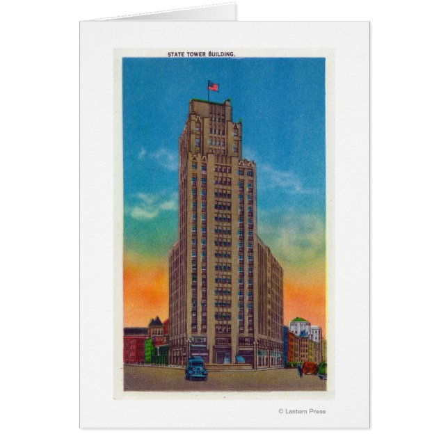 Vue extérieure de l'édifice de la tour d'état (Devant)