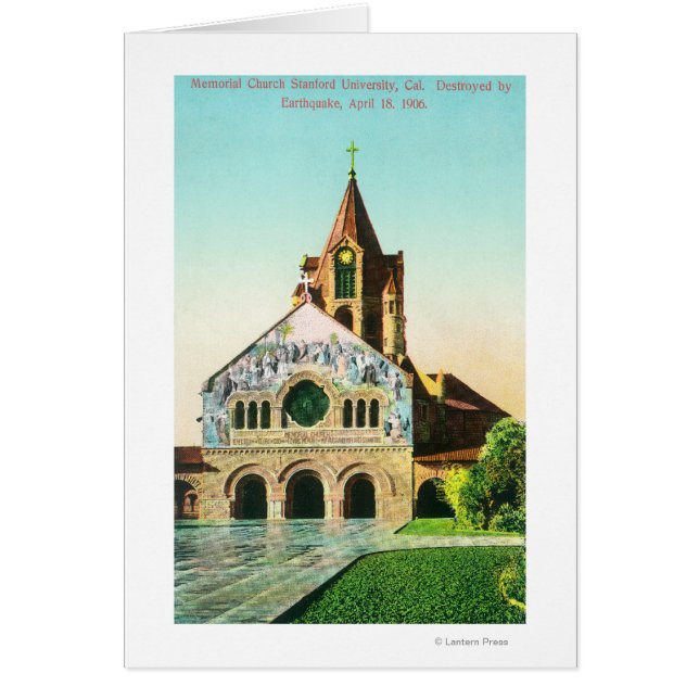 Vue extérieure de l'église Memorial à Stanford U (Devant)