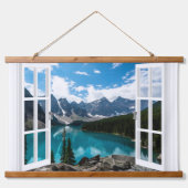 Vue Fenêtre Montagnes Et Tapisserie De Lac Wall (Devant)