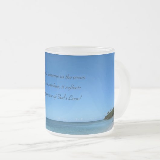 Vue imprenable sur l'océan, Mug bleu givré (Devant droit)