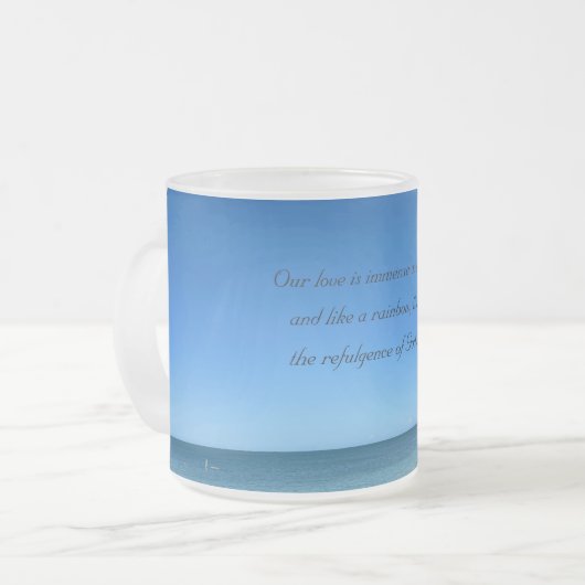 Vue imprenable sur l'océan, Mug bleu givré (Devant gauche)