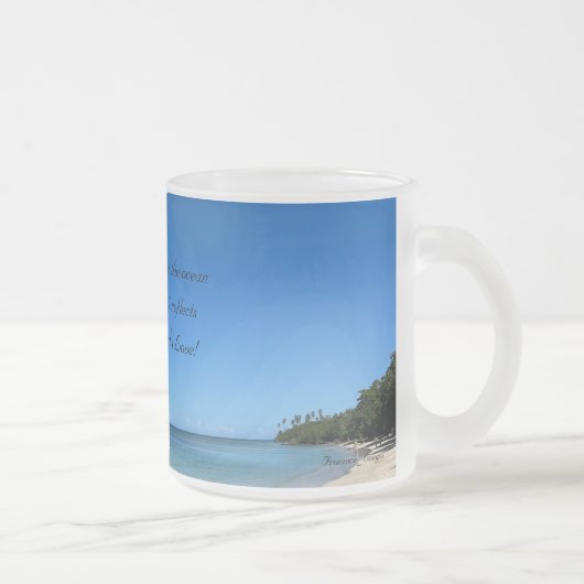 Vue imprenable sur l'océan, Mug bleu givré (Droit)