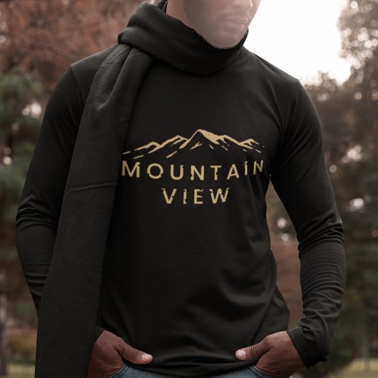 Vue Montagne En T-shirt Beige