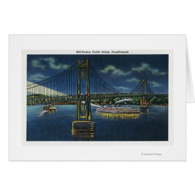 Vue nocturne du pont routier du centre-Hudson (Devant horizontal)