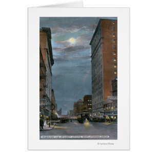 Vue occidentale d'avenue de rive la nuit