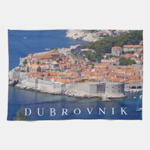 Vue panoramique de Dubrovnik serviette de thé