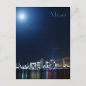 Vue panoramique de Miami la nuit - Carte postale (Devant)