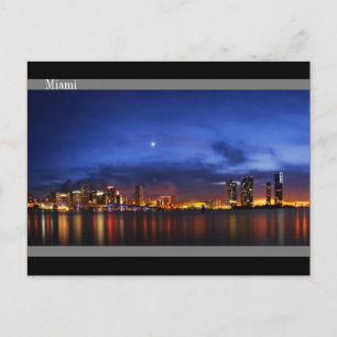 Vue panoramique de Miami la nuit - Carte postale