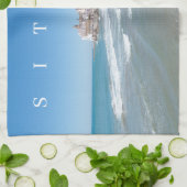 Vue panoramique de Sitges serviette à thé (Plié)