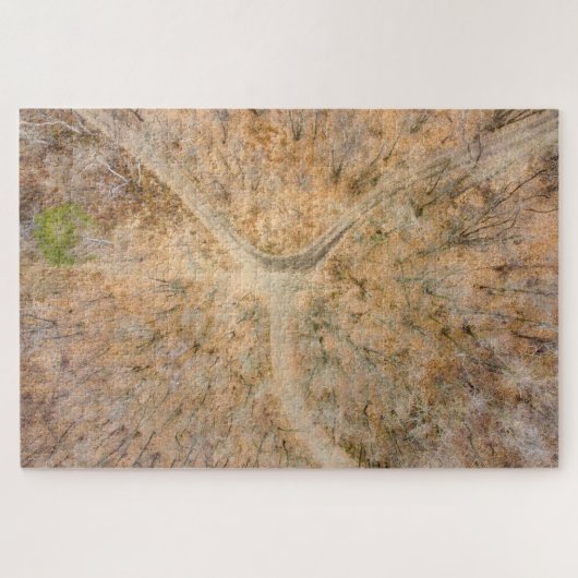 Vue pittoresque zenithal d'un puzzle en bois (Horizontal)