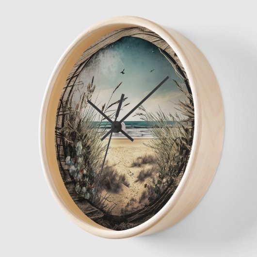 Vue Plage Horloge Rustique (Angle)