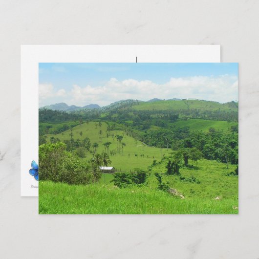 Vue rurale, carte postale République Dominicaine (Devant / Derrière)