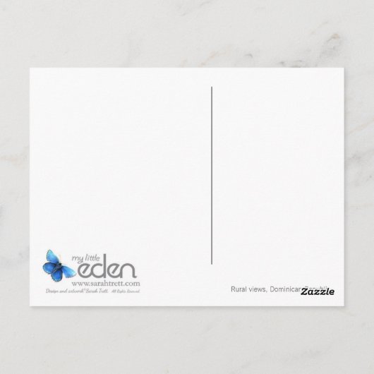 Vue rurale, carte postale République Dominicaine (Dos)