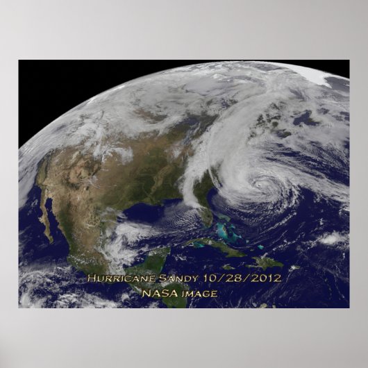 Vue satellite de l'ouragan Sandy 60x40 Poster (Devant)