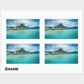 Vue sur Bora Bora île autocollant rectangulaire (Feuille)