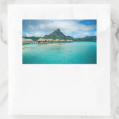 Vue sur Bora Bora île autocollant rectangulaire (Sac)