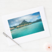 Vue sur Bora Bora île autocollant rectangulaire (Enveloppe)