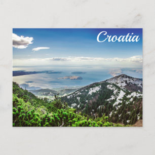 Vue sur la mer depuis les montagnes carte postale