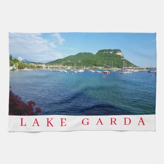 Vue sur le lac de Garde serviette de thé (Horizontal)
