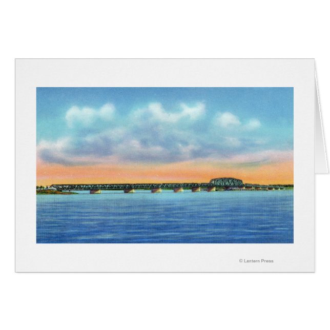 Vue sur le lac éloigné du nouveau pont (Devant horizontal)