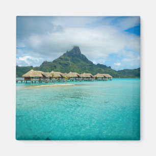 Vue sur l'île de Bora Bora aimant carré