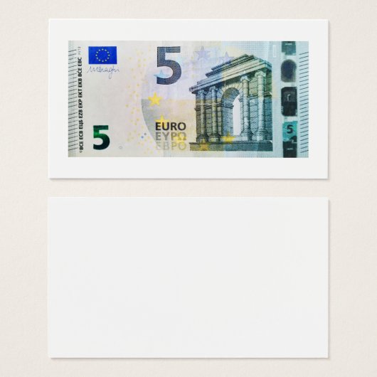 Vue sur un billet de 5 euros (Devant & derrière)