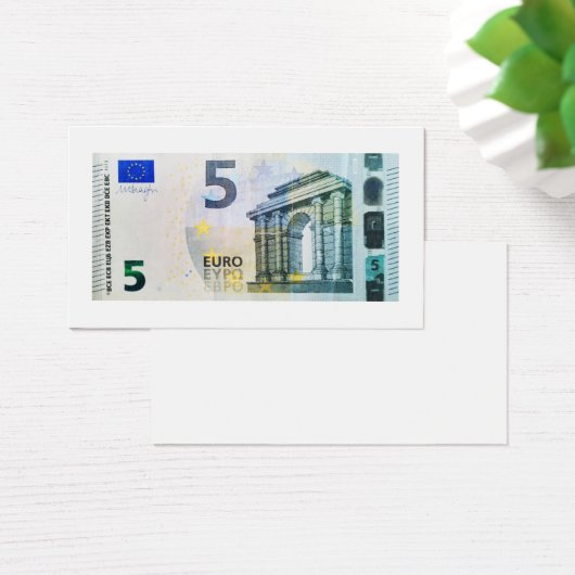 Vue sur un billet de 5 euros (Bureau)