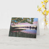 Vue vide de coucher du soleil de la carte de note (Fleur jaune)