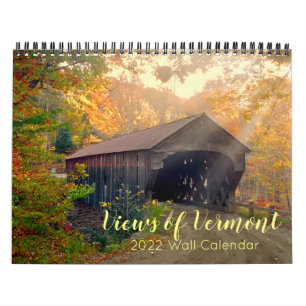 Vues du calendrier du mur du Vermont 2020
