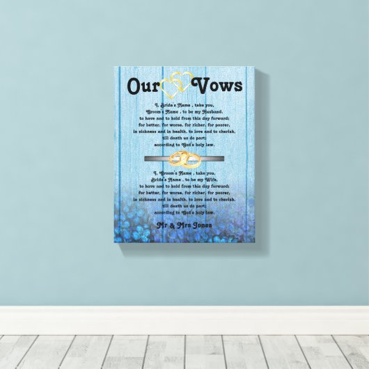 Vues Mariage Blue Hydrangea sur toile (Insitu (Plancher de Bois))