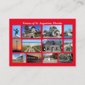 Vues sur St Augustine, Floride Carte de visite (Dos)