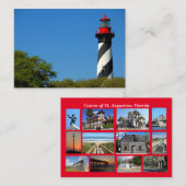 Vues sur St Augustine, Floride Carte de visite (Devant / Derrière)