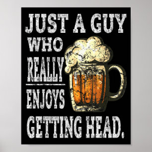 Vuil bier drinken T-shirts voor mannen Volwassen h Poster