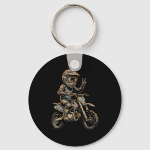 Vuil Bike Kunst Rijder Motocross Grafische Kunst Sleutelhanger