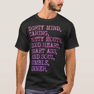 Vuil Denken Zorgzaam Vloekende Mond Goed Hart Humo T-shirt