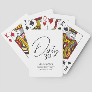 Vuil Dertig 30ste Zwart & Wit Verjaardag Pokerkaarten