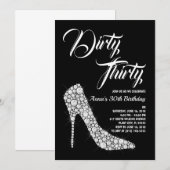 Vuil Dertig Verjaardagsuitnodiging Kaart (Voorkant / Achterkant)