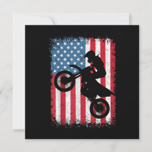 Vuil Fiets Amerikaanse Vlag Motocross Biker Mannen Save The Date
