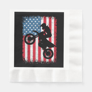 Vuil Fiets Amerikaanse Vlag Motocross Biker Mannen Servet