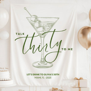 Vuil Martini thema 30e verjaardagspartij banner Wandkleed